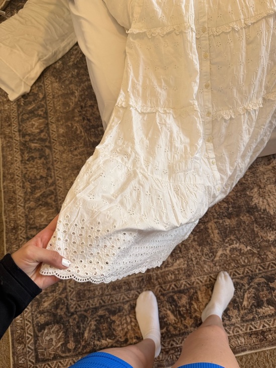 GAP White Eyelet Maxi Dress with Smocked Bodice x Doen - Picture 3 of 5